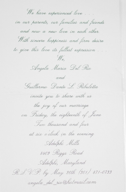 Angela & Guillermo's Wedding June 2004!!!