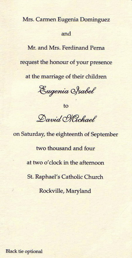 Eugenia & Dave's Wedding Sep 2004